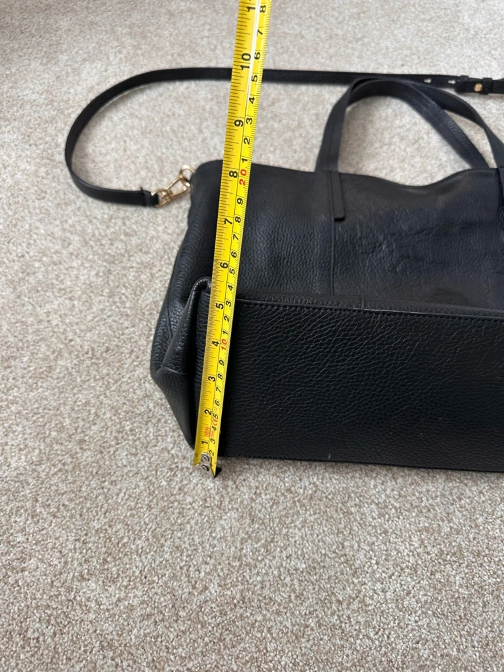 Banana Republic Black Pebbled Leather Tote Removable Strap - Picture 10 of 11